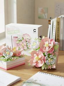 Adult DIY Bouquet Building Blocks, Creative High-Density Desktop Decoration Models, Handmade Style Relaxing Women's Gifts, Home Office Decorations - Multicolor - View 9