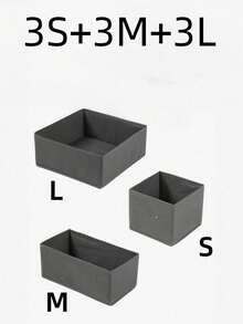 1/3/6/9/12 Stücke faltbare Stoff Schubladeneinteilungen Aufbewahrungsboxen für Unterwäsche, BHs, Socken, T-Shirts, Hosen, Schlafzimmer Schrank Organisation - Grau - Übersicht 11