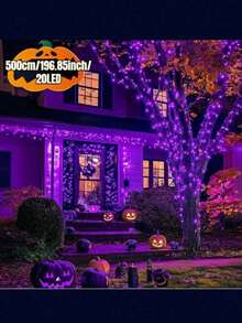 1PC 20/50/100/200LED Outdoor Solar String Light, 8 Lighting Modes, Warm White/White/Color/Purple Light, IP65 Waterproof Fairy Light, Suitable For Gardens, Trees, Courtyards, Festivals, Parties, Camping Fences, Houses, Suitable For All Seasons, Indoor/Outdoor Decoration String Light - بني فاتح - مشاهدة 22