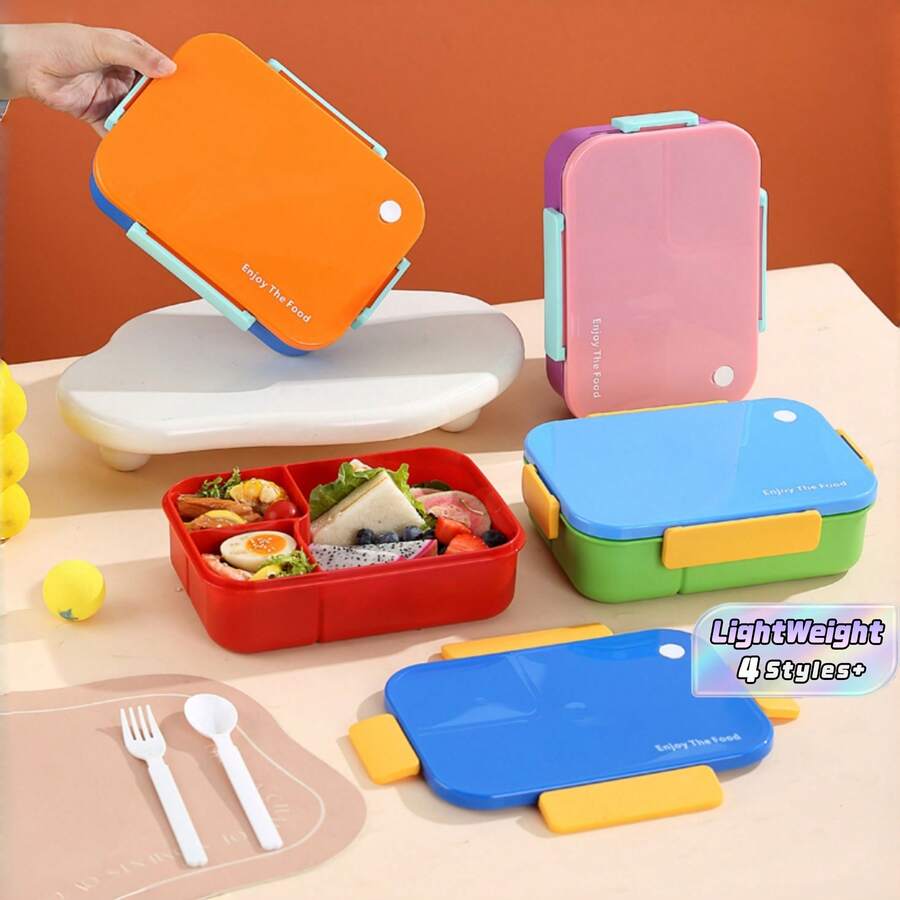 1 buah Kotak Makan Siang Berinsulasi Kapasitas 1450ML, Kotak Saus Terpisah, Wadah Penyimpanan Makanan Multi-Kompartemen, Cocok Untuk Berkemah, Kantor, Sekolah, Kembali ke Sekolah, Pesta, Hadiah Natal/Ulang Tahun - MultiWarna - View 1