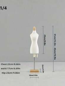 1 pieza Miniatura de maniquí humano de costura con base cuadrada, accesorios de enseñanza para exhibición de ropa - Beige - Ver 10