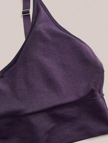 Barelissa 2pcs/Set Plus Size Comfortable Wireless Leisure Bra And Seamless Panty Set - Purple - View 13