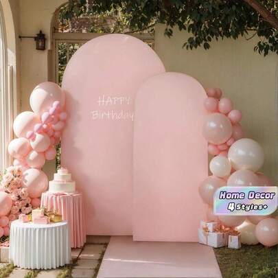 1 pieza Arco rosa de fondo, funda de tela elástica de arco de fondo para arco de boda, decoración de fiesta de cumpleaños (no se incluye el marco del arco, solo el fondo de tela)