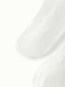 Bonmuse Tất trơn đơn giản qua bắp chân, ấm áp - trắng - Xem 4