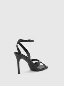 CUCCOO SZL Sandalias con tacón para mujer - Espejo negro - Ver 3