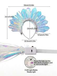 1PC LED Glowing Headband Decor Light - Luminous Holiday Headpiece Gift, Birthday Decor, Wedding Decor Party Flashing Crown Atmosphere Light, Suitable For Nightclub, Cosplay, Music Festival, Headband Light, New Year, Party, Bar, Birthday And Wedding Neon Headband Atmosphere Light - Luminous headband light - View 4
