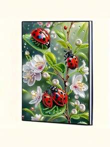 1 Set Copertina per quaderno con dipinto a diamanti a tema coccinella a 7 stelle e floreale, [Disponibile in più modelli], Quaderno con dipinto a diamanti 5D a forma asimmetrica, Taccuino ricamato, Ideale per gli amanti dell'artigianato, Copertina in morbida pelle, Taccuino per schizzi e disegni, Adatto come regalo per compleanni e festività - Multicolore - Visualizzare 25