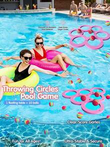 MINKOJA 1+10 Pieces Throwing Rings Triangles Circles, Suitable For Water Sports Floating Pool Toys Throwing Games For Ages 3 , Water Fun Throwing Toys - Multicolor - View 3