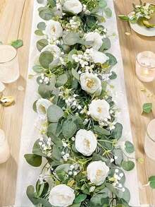 1/2 Stücke 180cm hochwertiger künstlicher Eukalyptus Rattan, weißer künstlicher Rose Rattan, künstliche Blumen für Hochzeit, Festliche Geburtstags-Hochzeitsparty Hintergrund Dekoration, Tisch Theke Treppe Dekoration, Hochzeitsstuhl Dekoration, Innenraum Mittel Dekorationshintergrund Rose Rattan, Heimdekoration - Weiss - Übersicht 2