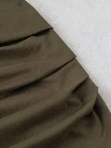 GlowEve Women's Elegant Versatile Commuting Color Block Slip Dress - Army Green - View 6