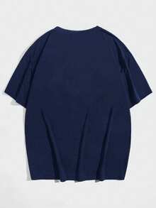 Street Life Teenage Boy Casual Retro Print T-Shirt, Summer - Royal Blue - View 2