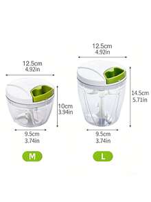 1pc Kitchen Vegetable Chopper,Multi-Functional Manual Food Processor Vegetable Chopper, Portable Hand Pull String Garlic Mincer Onion Cutter For Veggies, Ginger, Fruits, Nuts, Herbs, Etc., (500ml, 900ml Two Sizes Available)White, Christmas - White - View 10