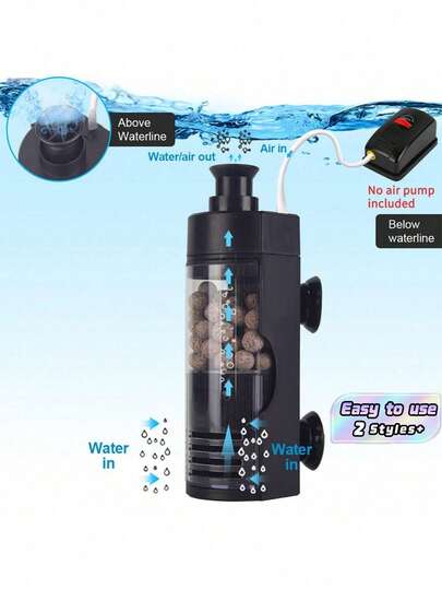 Small Aquarium Bio Sponge Filter Wall Mounted Small Filter Quiet Mini Fish Tank Filter For Breeding Fry Betta Shrimp Tank 2-10 Gallon (Small)