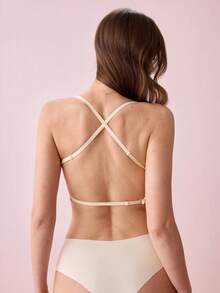 Bonmuse Women's Seamless Backless Bra, Backless Design, Sexy Summer Bra, Bridal Bra, Comes With 3 Adjustable Shoulder Straps, Comfortable & Breathable, Suitable For Weddings, Formal Occasions, Pairing With Camisolesfor Summerfor Summer - Apricot - View 3