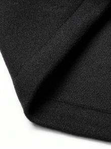 Manfinity Homme Men 1pc Long Sleeve Button Front Flap Pocket Overcoat , Fall Winter - Black - View 8