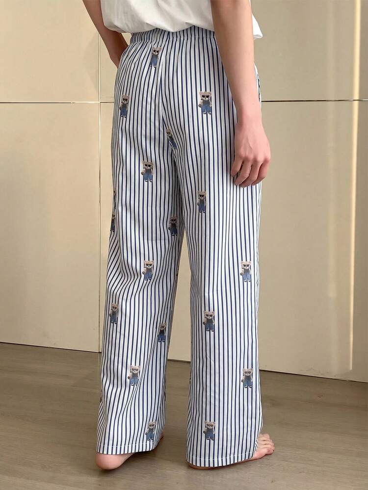 Multi-Color Striped Elastic Waist Men's Lounge Pants