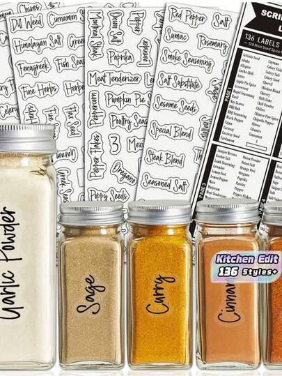 Waterproof Kitchen Pantry Labels Set Organization Stickers For Jars Spice Containers Seasoning Home Edit Essentials Home Storage Kitchen Remodel Housewarming Gift