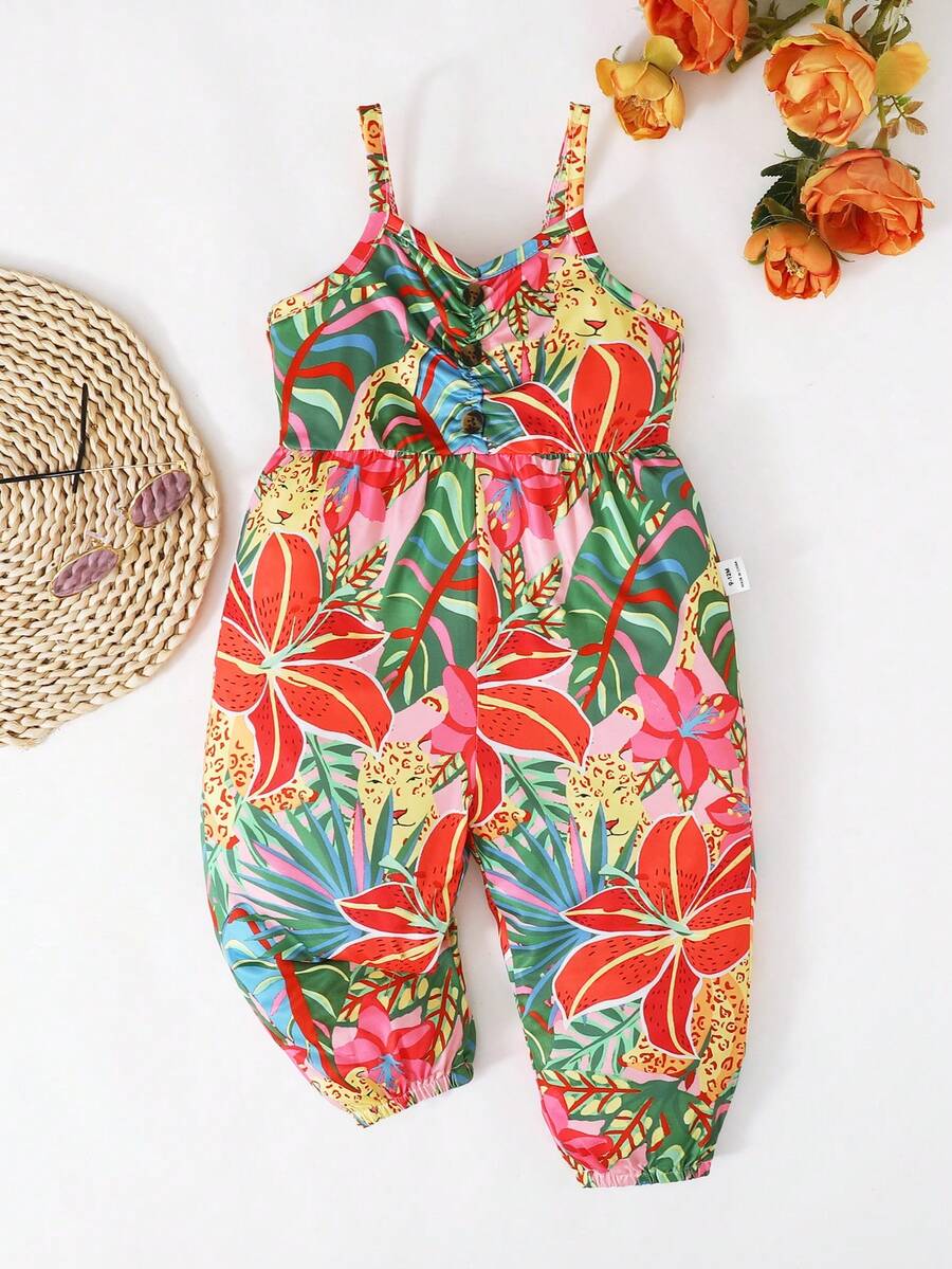 SHEIN Bộ áo liền quần cho bé gái - Nhiều màu - Xem 1