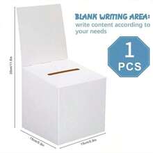 3 Packs White Glossy Cardboard Ballot Box With Slot - 6x6x6 Inch DIY Theme Suggestion Box With Detachable Header For Fundraising, Voting Contests, Party Events, Carnival Admission Ballot Boxes - multicolor - View 10