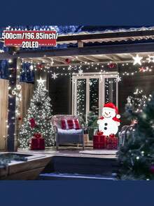 1PC 20/50/100/200LED Outdoor Solar String Light, 8 Lighting Modes, Warm White/White/Color/Purple Light, IP65 Waterproof Fairy Light, Suitable For Gardens, Trees, Courtyards, Festivals, Parties, Camping Fences, Houses, Suitable For All Seasons, Indoor/Outdoor Decoration String Light - بني فاتح - مشاهدة 17