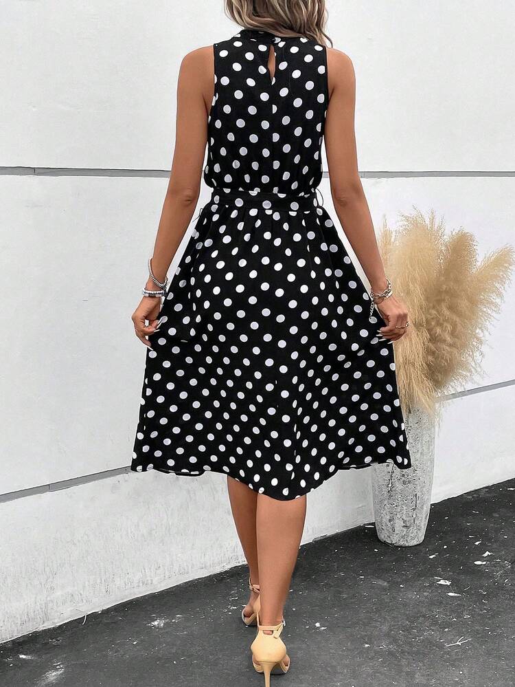 Summer Vacation Outfits Polka Dot Print Belted Dress,Polka Dot Dresssummer Outfits, Spring Outfit, Beach Outfit, Festival Outfits, Vacation Outfits, Office Outfits, Country Outfit Women / For Women Elegant Dress, Elegant Party Dress, Elegant Blouse, Casual Classy Casual Dress, Casual Blouse, Casual Sets, Casual Long Dresses Beach Dress, Beach Outfit, Vacation Dress, Summer Holiday Outfits Wedding Guest Dress, Bridesmaid Dress, Graduation Dress