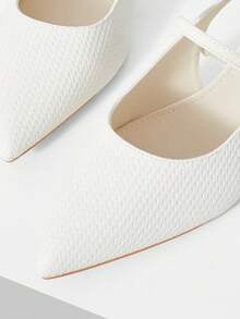 MOTF PREMIUM Zapatos planos con punta puntiaguda de moda para mujer, para Año Nuevo, vacaciones, primavera, vacaciones de primavera, Pascua y Navidad - Blanco lechoso - Ver 5