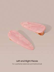 GLOWMODE 2-Pack SoftFrame Left Right Face Framing Minimal Hair Clips Accessories Daily Casual Styling Clips - Pink - View 3
