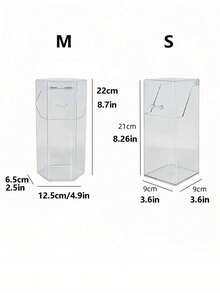 1pc Makeup Brush Holder With Lid, Dustproof Cosmetic Organizer, Transpen Square Storage Box For Desk - Clear - View 7