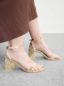 CUCCOO BIZCHIC Sandales à talons hauts mode femme - Doré - Voir 3