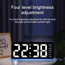 1pc Multi-Color Base Digital Multi-Function LED Alarm Clock, USB Digital LED Display Electronic Alarm Clock, Displaying Temperature Date Sleep 12/24 Hour Time, Home Decor, Bedroom Decor, Dimmable Brightness (Batteries Not Included), Home Decoration, Room Decor, Holiday Gift, Birthday Graduation Gift - Multicolor - View 7