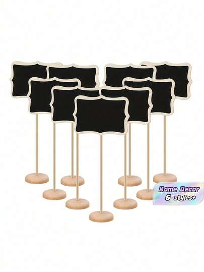 Bộ 6 Bảng Đen Mini 4x6 Inch Bảng Tin Bằng Gỗ Có Chân Đế Bảng Phấn Nhỏ Cho Số Bàn Cưới, Tiệc Sinh Nhật, Trang Trí Sự Kiện, Biển Báo, Bảng Trưng Bày Phong Cách Mộc Mạc, Trang Trí Văn Phòng, Quán Cà Phê Tại Nhà