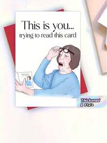1pc Funny Birthday Greeting Card, Special Gift For Mom, Suitable For Female Friends & Sisters, Unique Mother's Day Gift (With Random Colored Envelope) Back To School,Back To School,School Supplies - White - View 1