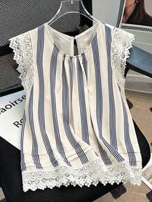 SHEIN Franclia Women Tops - Blue and White - View 1