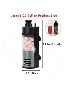 Pequeño filtro de esponja biológica para acuario montado en la pared, filtro silencioso mini para pecera de 2-10 galones (pequeño) para cría de alevines, bettas y camarones - Negro - Ver 8