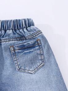 Quần jean ống rộng cho bé gái, mẫu mới mùa hè, kiểu dáng dễ thương, năng động, màu xanh nhạt, chất liệu denim bạc màu, cạp chun có dây rút, mềm mại, dáng rộng thoải mái, chất liệu cotton denim, thích hợp mặc hàng ngày, đi học, nghỉ hè. - Rửa nhẹ - Xem 7