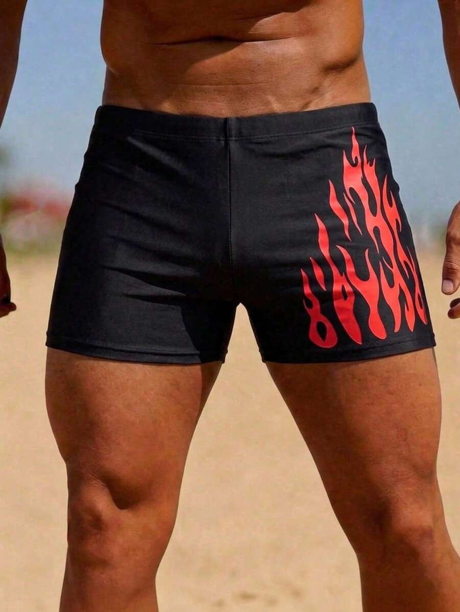 Surfspeed 2026新款春夏男士火元素设计舒适休闲沙滩派对泳裤 - 彩色 - 查看 1