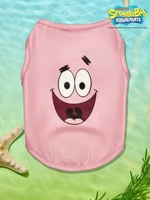 SpongeBob SquarePants | PETSIN 2件装黄色可爱大白牙粉色大海星好朋友印花宠物背心柔软透气防掉毛宠物衣服 - 彩色 - 查看 7