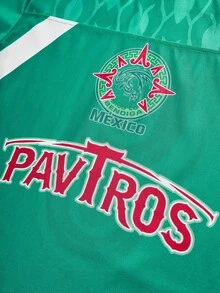 PAVTROS 品牌男士墨西哥風綠色球衣，夏季街頭風，城市度假舒適日常穿著，情人節禮物，戶外音樂節足球風 - 綠色 - 查看 5