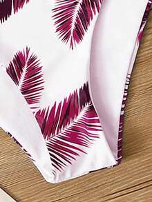 SHEIN Swim Summer Beach Palm Random Print Adjustable Strap Bikini - Multicolor - View 3