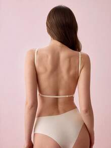Bonmuse Women's Seamless Backless Bra, Backless Design, Sexy Summer Bra, Bridal Bra, Comes With 3 Adjustable Shoulder Straps, Comfortable & Breathable, Suitable For Weddings, Formal Occasions, Pairing With Camisolesfor Summerfor Summer - Apricot - View 10