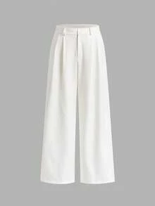 CalleClaro Men's Solid Color Pleated Wide Leg Loose Casual Pants - Beige - View 3