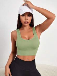 Breezaya Medium Support Seamless Sports Bra - Mint Green - View 5