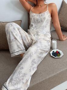 Napfluff Women's Rabbit & Ditsy Floral Camisole & Pants Pajama Set - Multicolor - View 7
