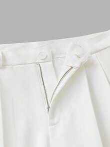 CalleClaro Men's Solid Color Pleated Wide Leg Loose Casual Pants - Beige - View 5