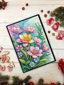 1 Set Copertina per quaderno con dipinto a diamanti a tema coccinella a 7 stelle e floreale, [Disponibile in più modelli], Quaderno con dipinto a diamanti 5D a forma asimmetrica, Taccuino ricamato, Ideale per gli amanti dell'artigianato, Copertina in morbida pelle, Taccuino per schizzi e disegni, Adatto come regalo per compleanni e festività - Multicolore - Visualizzare 24