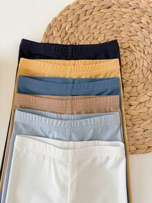 Baby Boy Casual Comfortable Versatile Solid Color Elastic Waist Knit Pants, Multiple Colors - Multicolor - View 7
