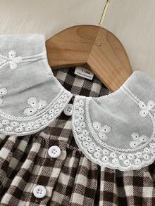 SHEIN 新生儿可爱卡通爱心图案吊带蝴蝶结装饰公主裙，适合春夏外出、度假和派对 - 彩色 - 查看 5