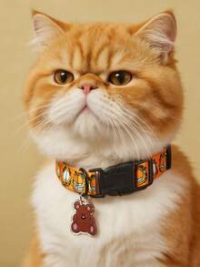 GARFIELD | SHEIN 1 Set Tali dan Kalung Perjalanan Hewan Peliharaan Bermotif Kartun, Kalung, Tas Penyimpanan Portabel, Berbagai Ukuran untuk Dipilih, Panjang Tali Dapat Diatur, Cocok untuk Kucing dan Anjing, Gar Field - Coklat - View 5