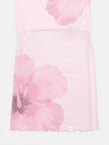 SUMWON Girls Sleeveless Maxi Floral Hibiscus Dress With Crew Neck For Summer Casual Occasions - Baby Pink - View 4