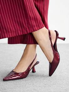 CUCCOO BIZCHIC 女鞋，简约细高跟鞋，优雅细高跟鞋，适合夏季毕业典礼、舞会、度假等场合，夏季优雅高跟鞋，返校鞋，学院风鞋，优雅基础款，商务休闲，商务时尚，春季鞋，春假，复活节，圣诞节 - 中紫紅色 - 查看 5
